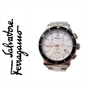 SALVATORE FERRAGAMO 1898 SPORT MAN'S STAINLESS STEEL CHRONOGRAPH WATCH